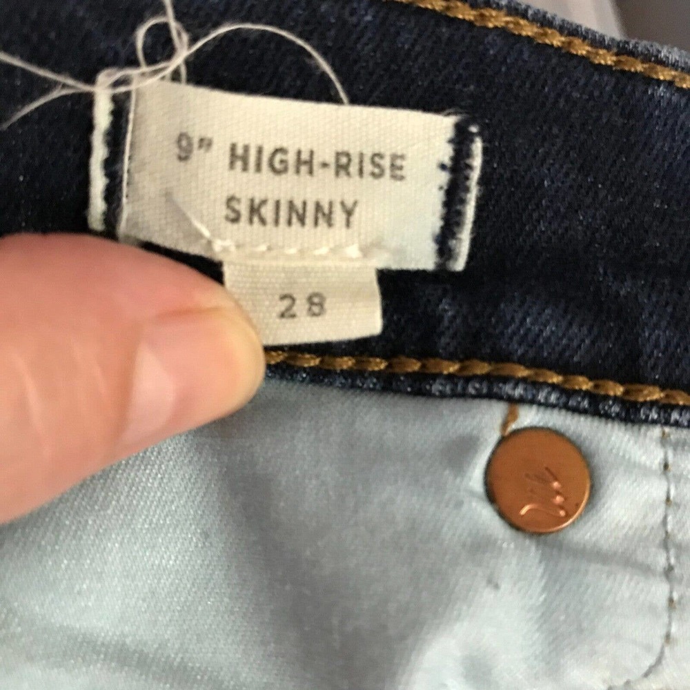 Madewell Jeans Womens Sz 28 Blue Denim 9 Inch High Rise Skinny Stretch 5 Pocket - Picture 8 of 11